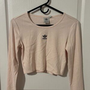 Brand New Adidas Women's Essentials Ribbed Cropped Long Sleeve Size S Retail $40